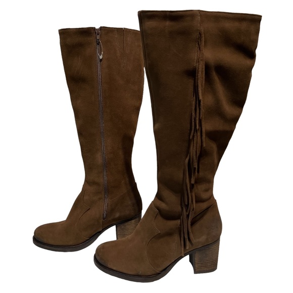 Bos. & Co. Houston Dark Tan Brown Suede Waterproof Knee High Boot - Picture 5 of 13